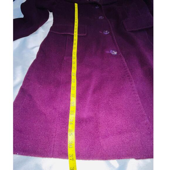 Ellen Tracy Wool Blend Coat in Plum - Women's Size 10 - Vibrant! - Picture 8 of 9